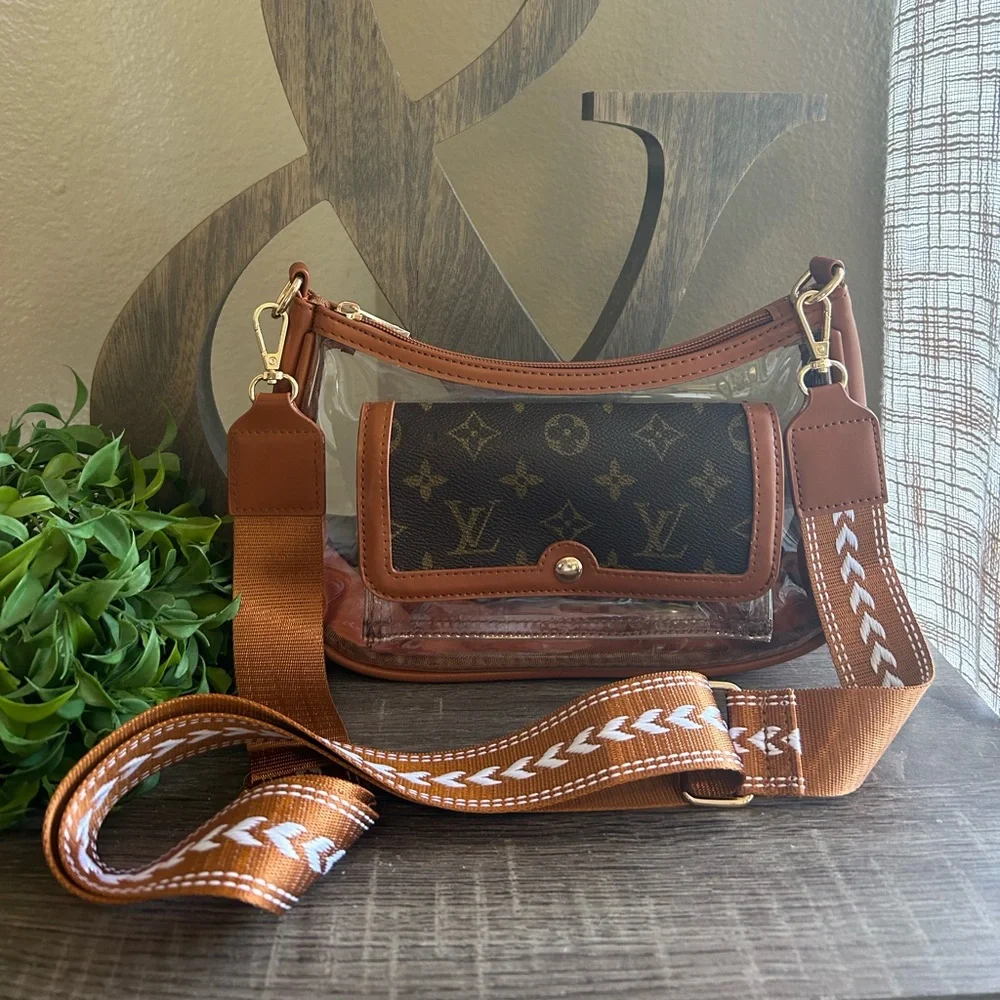 🇺🇸Custom Clear Stadium Bag Adjustable Crossbody Shoulder Purse PVC Concert - Picture 4 of 13